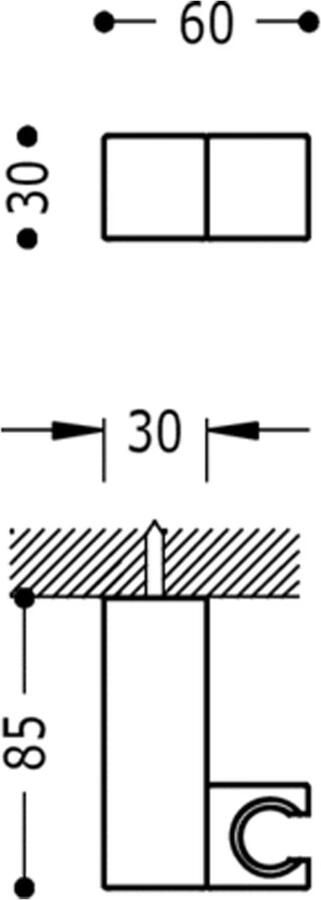 Tres Handdouchehouder Ducha | Verstelbaar | Messing | Vierkant | Chroom
