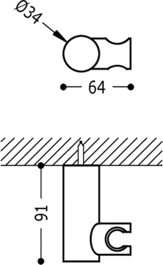 Tres Handdouchehouder Loft | Verstelbaar | Messing | Rond | Chroom