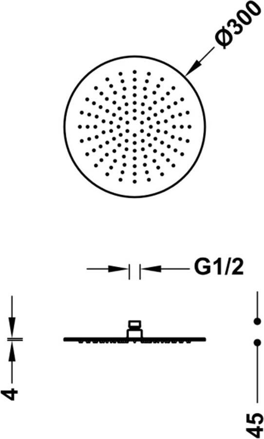 Tres Hoofddouche Barras Y Ducha | 30 cm | Rond | Chroom