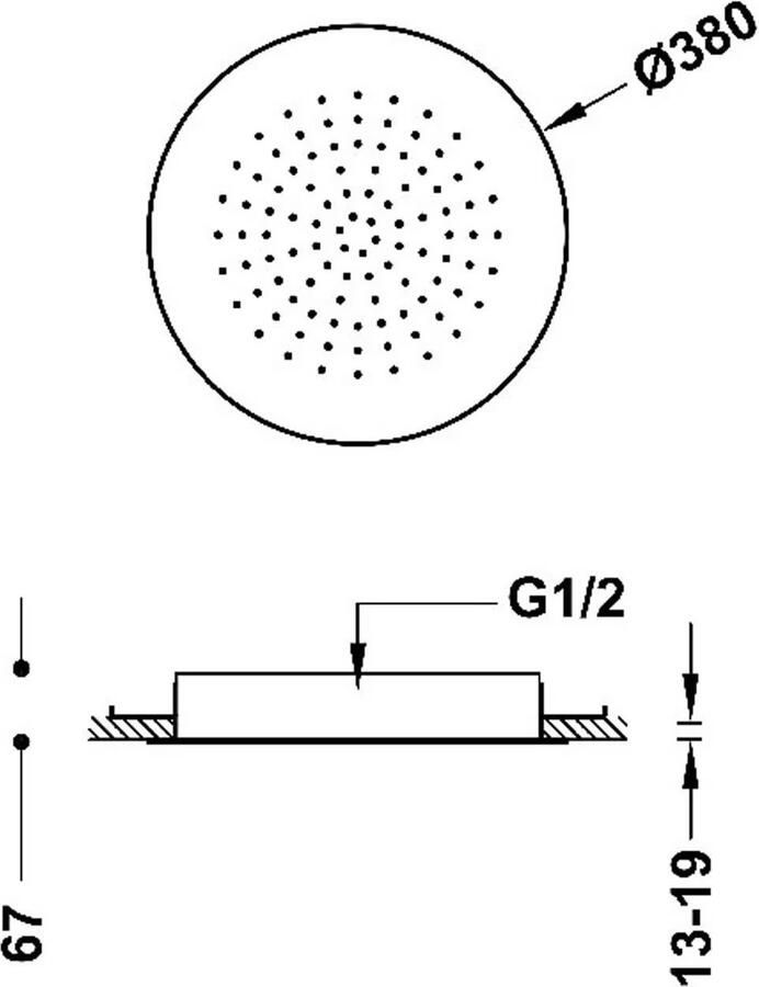 Tres Hoofddouche Ducha | 38x38 cm | Rond | 24K Rose Goud Mat