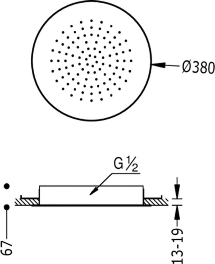 Tres Barras Y Ducha Antikalk douchekop RVS Ø 380 mm 134940