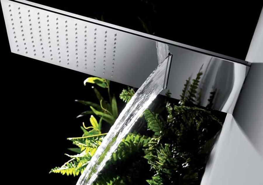 Tres Hoofddouche Exclusive | 55x28 cm | Met waterval | Rechthoek | Chroom - Foto 2