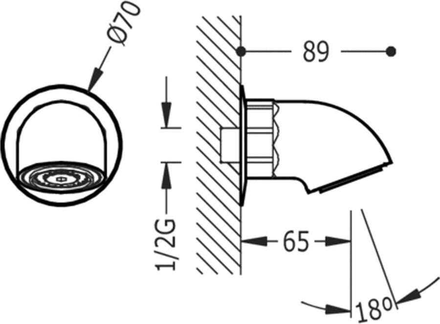Tres Tempo Douche hop met automatische debietregelaar 13416703