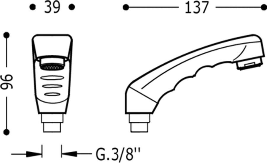 Tres Kappers handdouche Selection | 1 Stand | Rond | Chroom