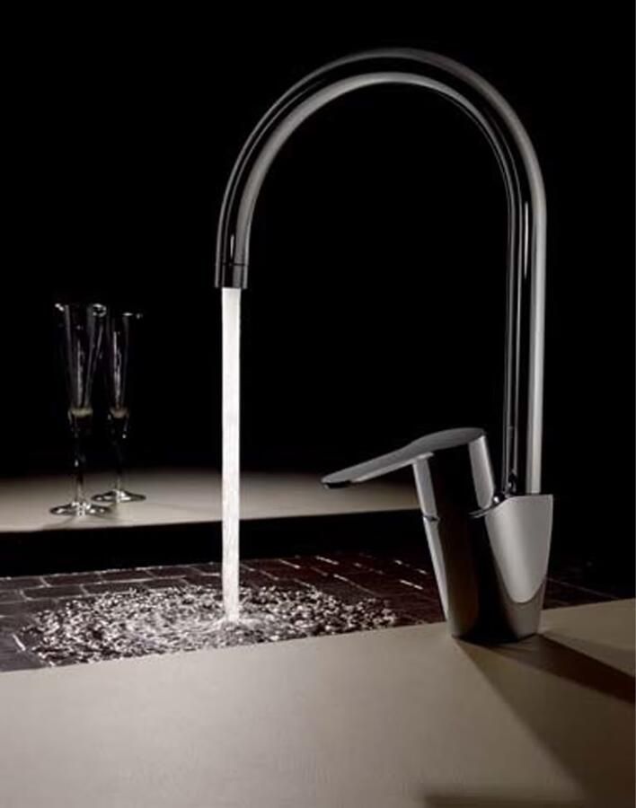 Tres Keukenkraan BM | Opbouw | 360° Draaibaar | Mengkraan | 1-hendel | Rond | Chroom - Foto 2