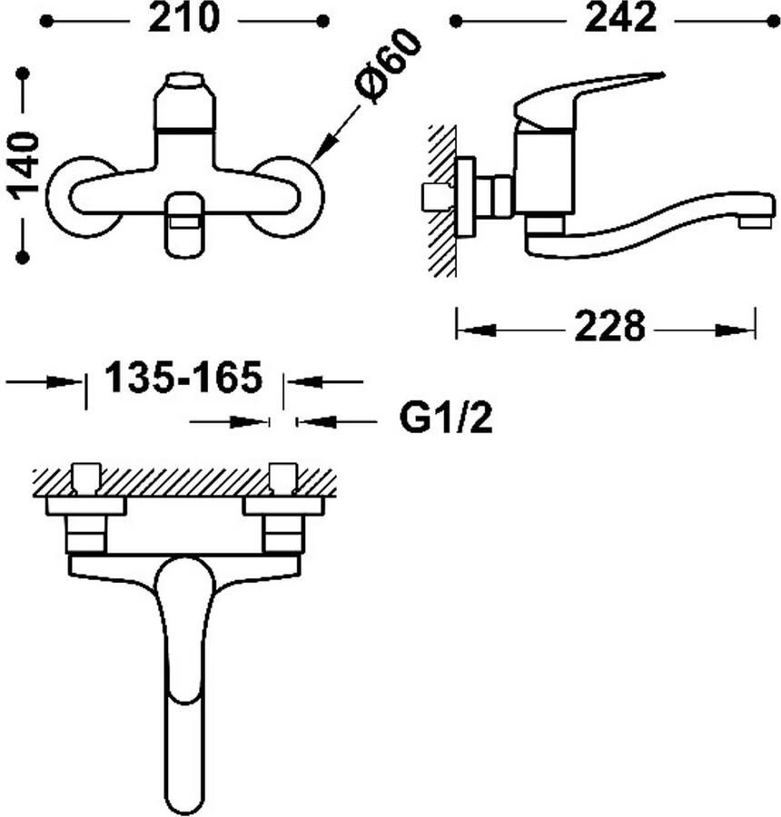Tres Keukenkraan Cocina Chroom | Opbouw | Mengkraan | 1-hendel | Rond | Chroom