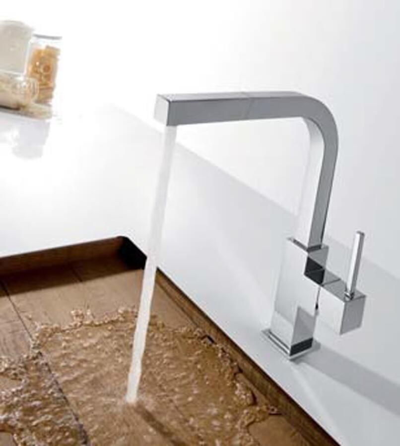 Tres Keukenkraan Cuadro | Opbouw | 360° Draaibaar | Uitrekbare sproeier | Mengkraan | 1-hendel | Vierkant | Chroom - Foto 3