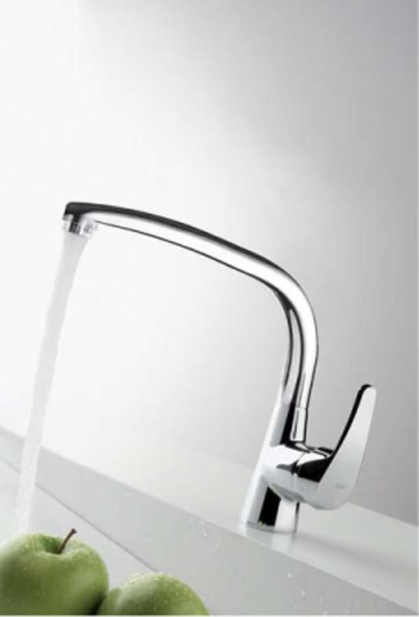 Tres Keukenkraan ECO | Opbouw | 360° Draaibaar | Mengkraan | 1-hendel | Rond | Chroom - Foto 2