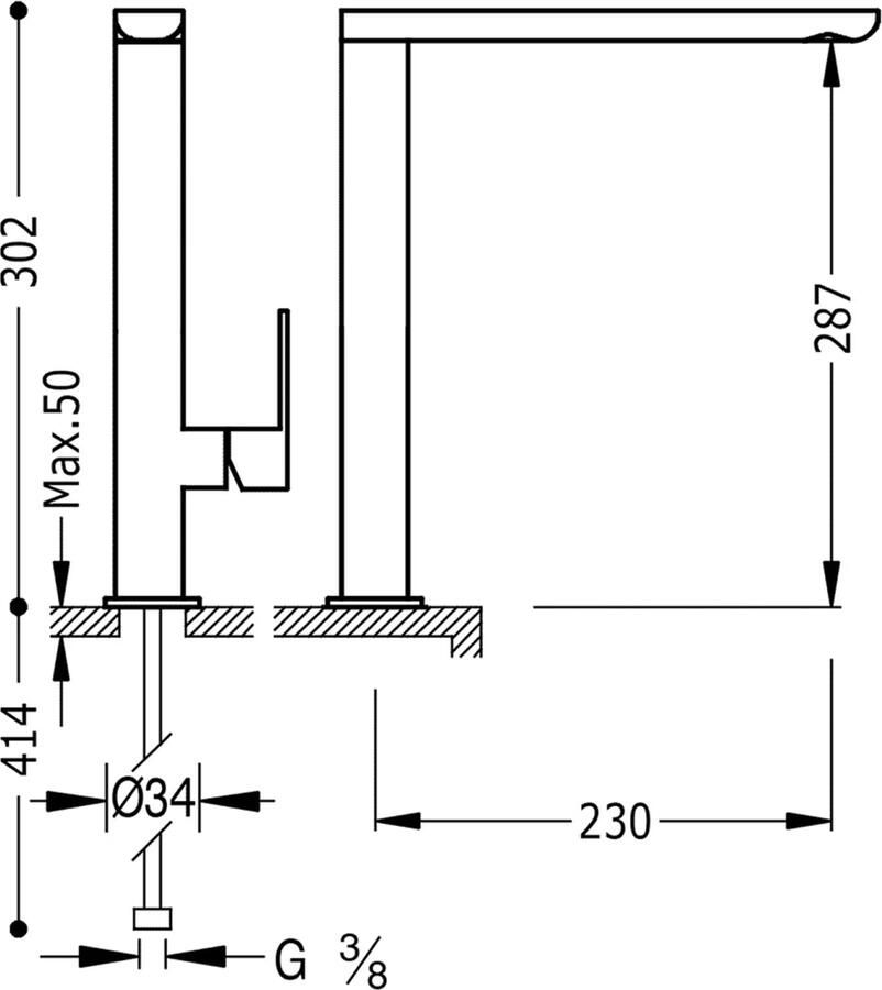 Tres Keukenkraan Loft | Opbouw | 360° Draaibaar | Mengkraan | 1-hendel | Rond | Wit mat