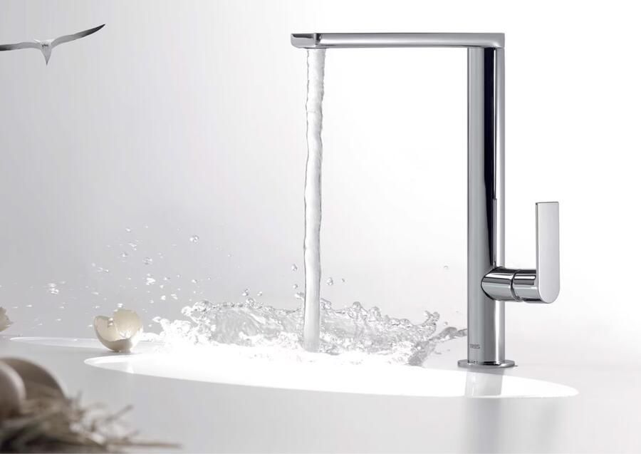 Tres Keukenkraan Loft | Opbouw | 360° Draaibaar | Mengkraan | 1-hendel | Rond | RVS look - Foto 2