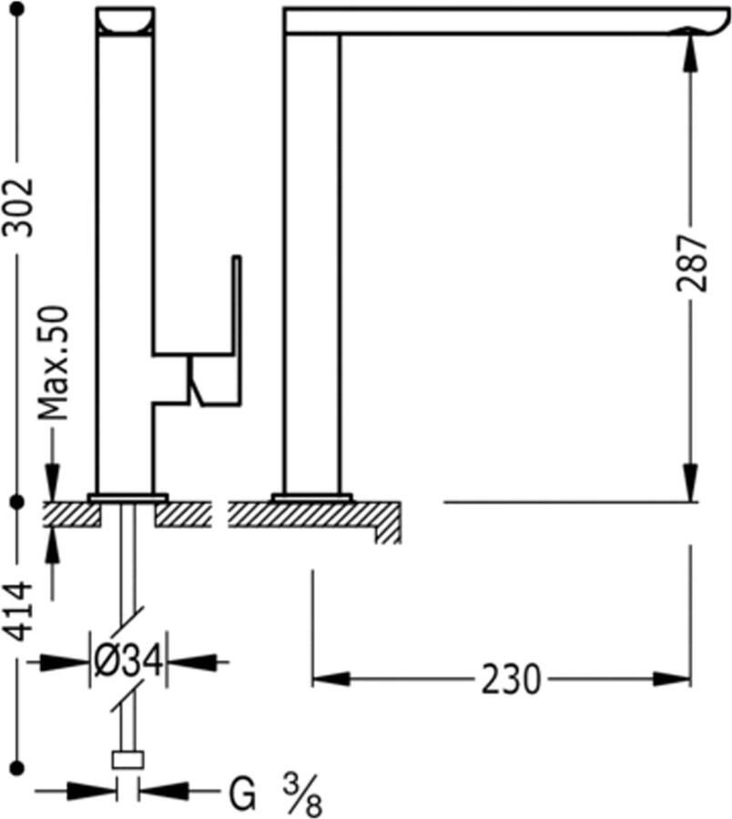 Tres Keukenkraan Loft | Opbouw | 360° Draaibaar | Mengkraan | 1-hendel | Rond | Zwart chroom