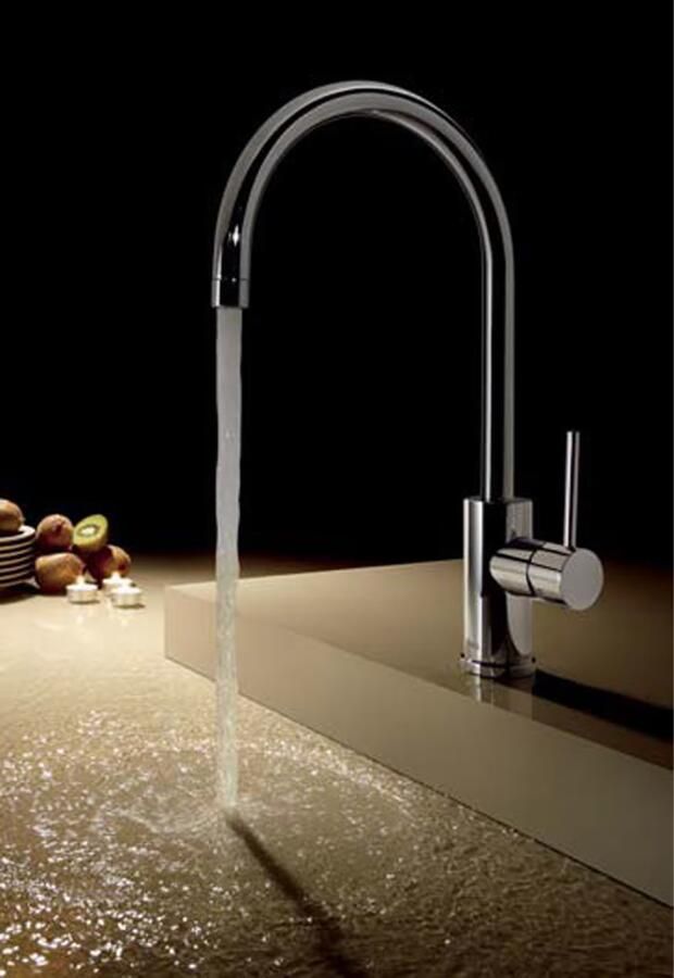 Tres Keukenkraan Max | Opbouw | 360° Draaibaar | Mengkraan | 1-hendel | Rond | Chroom - Foto 2