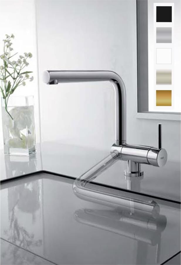 Tres Keukenkraan Top | Opbouw | 360° Draaibaar | Mengkraan | 1-hendel | Rond | RVS look - Foto 2