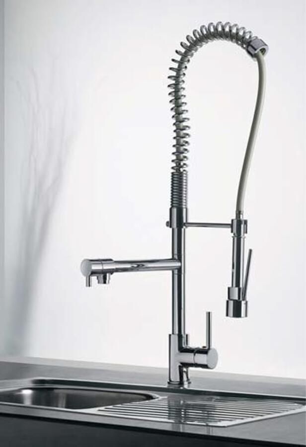 Tres Keukenkraan Top | Opbouw | 360° Draaibaar | Uitrekbare sproeier | Mengkraan | 1-hendel | Rond | Chroom - Foto 2
