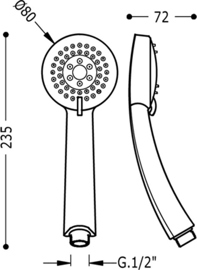 Tres Barras Y Ducha Massage douche AQUA PLUS 2 types stralen 134627