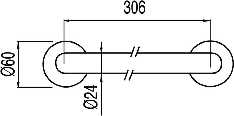 Tres Max badgreep 30 cm chroom