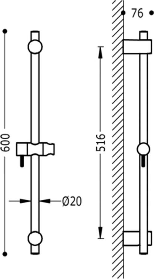 Tres Barras Y Ducha PRACTIC-MAX glijstang Ø 20 6 mm 161835