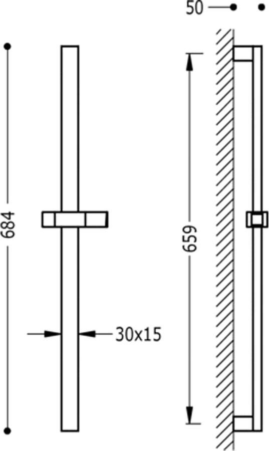 Tres Barras Y Ducha PROJECT glijstang Messing 134516
