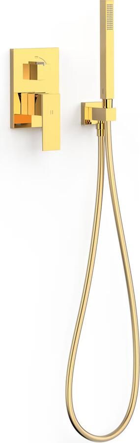 Tres Regendouche set Cuadro | Inbouw | Mengkraan | 2-weg | Vierkant | 24k Goud glans - Foto 3