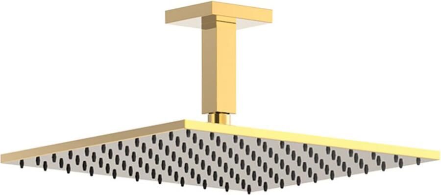 Tres Regendouche set Cuadro | Inbouw | Mengkraan | 2-weg | Vierkant | 24k Goud glans - Foto 2