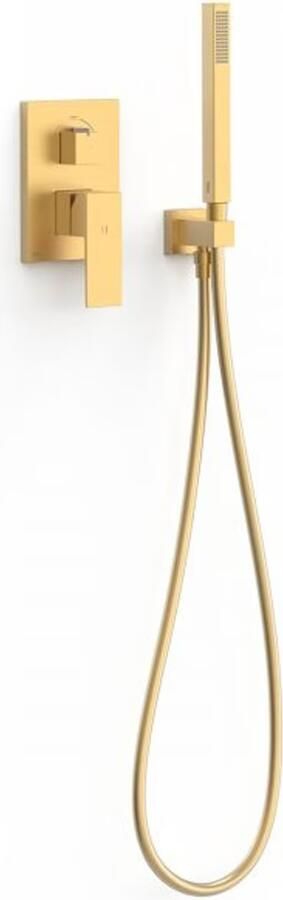 Tres Regendouche set Cuadro | Inbouw | Mengkraan | 2-weg | Vierkant | 24k Goud mat - Foto 3