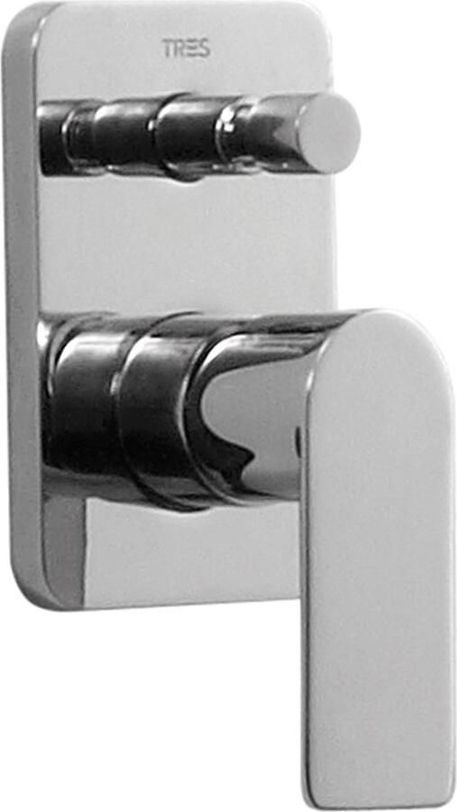 Tres Regendouche set Loft | Inbouw | Mengkraan | 2-weg | Vierkant | Chroom