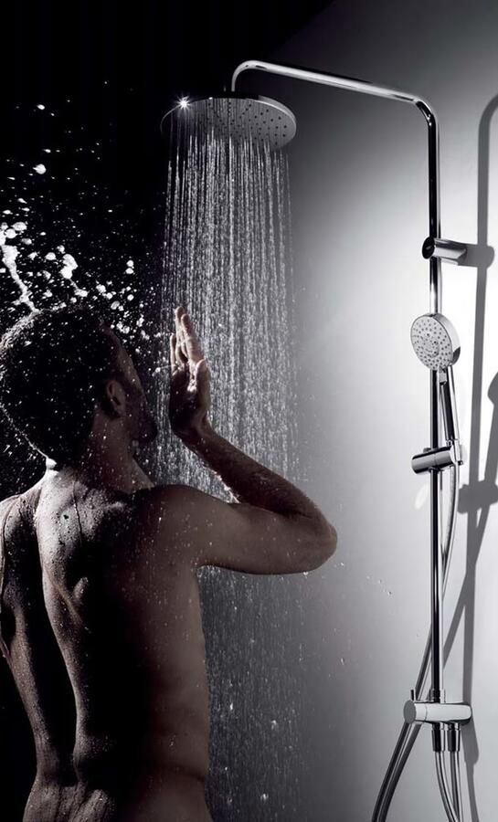 Tres Selection glijstang set met regendouche 111 cm rond chroom - Foto 2