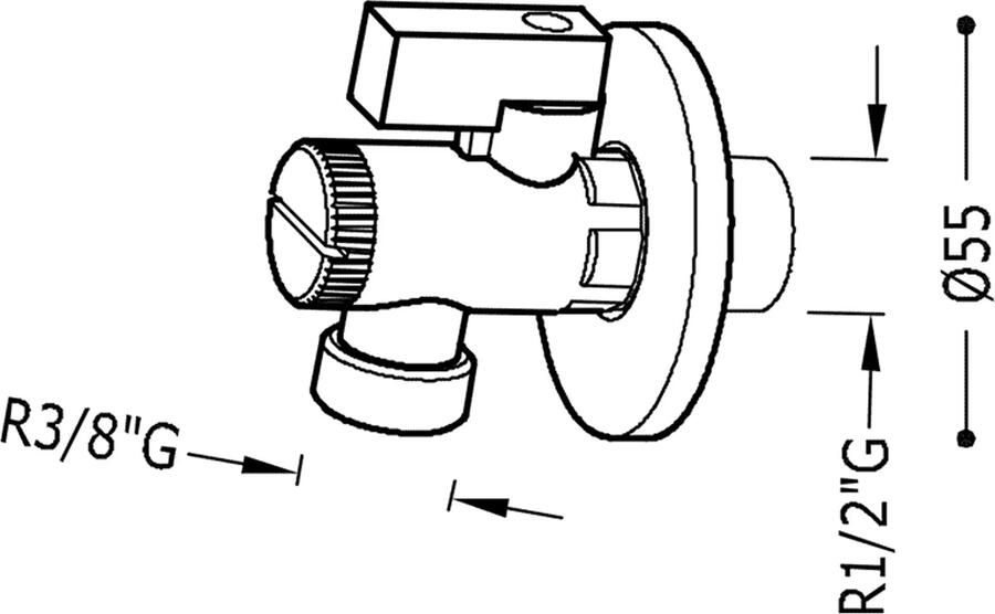 Tres Selection hoekstopkraan met filter 1 2" bu x 3 8" bu chroom