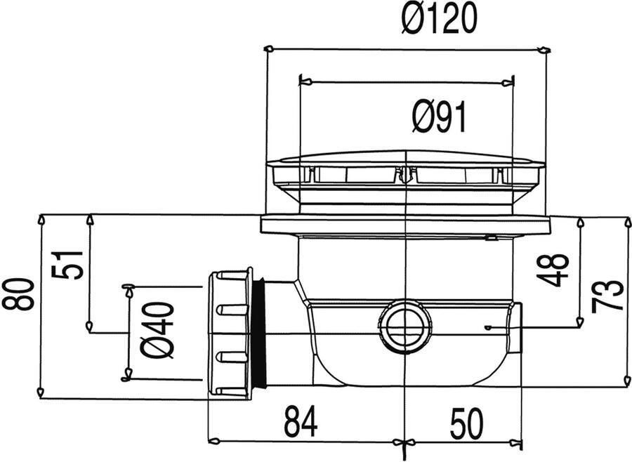 Tres Complementos Slimline shower tray waste with siphon incorporated Ø 120 mm 104840