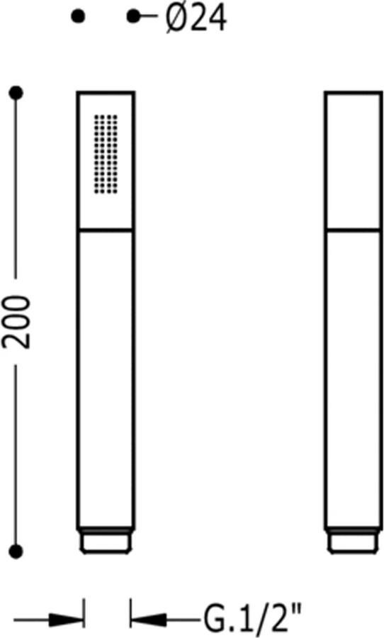 Tres Staafhanddouche Tub | 1 Stand | Rond | Chroom
