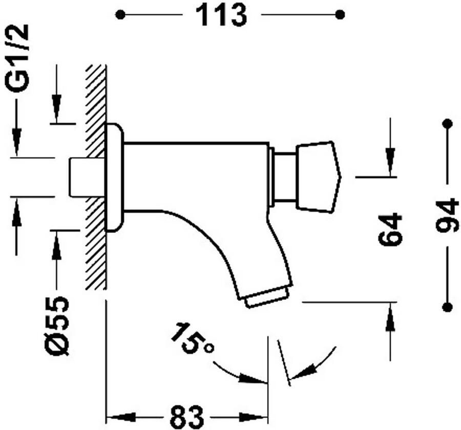 Tres Wastafelkraan Colectividades | Opbouw | Mengkraan | Standaard model | 1-hendel | Chroom