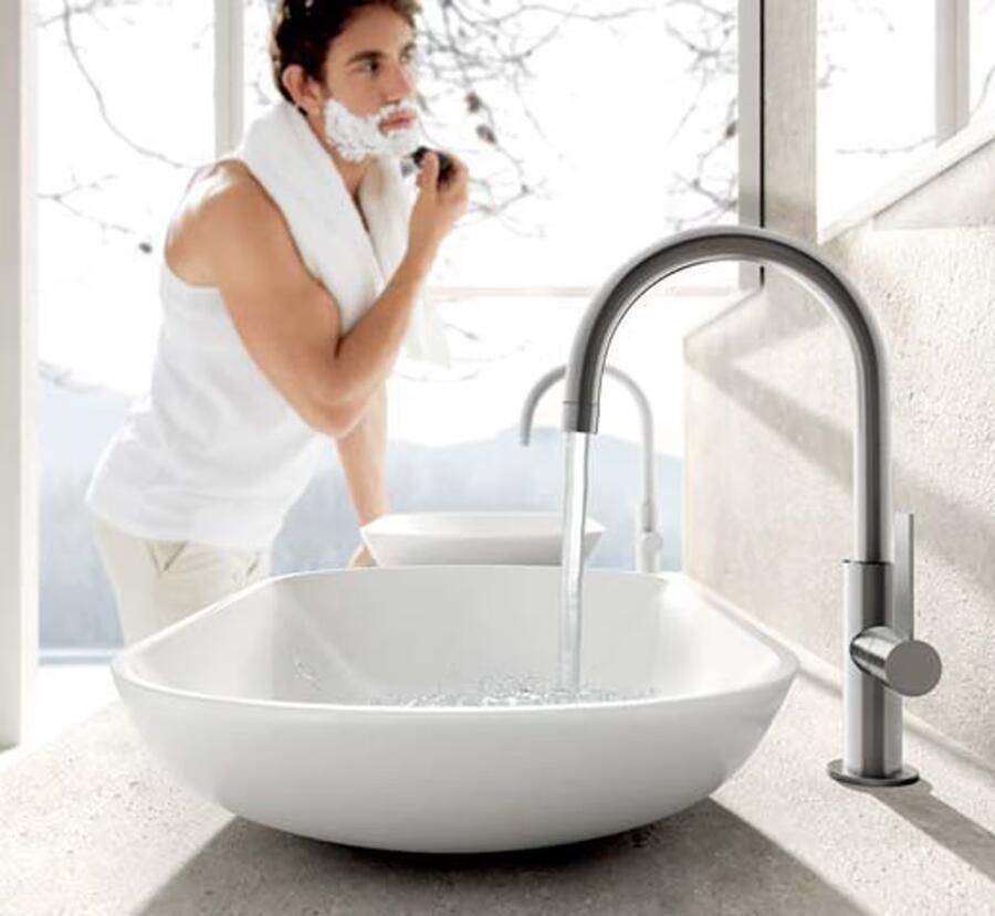 Tres Wastafelkraan Project | Opbouw | Draaibare uitloop | Mengkraan | Standaard model | 1-hendel | Rond | Wit mat - Foto 2