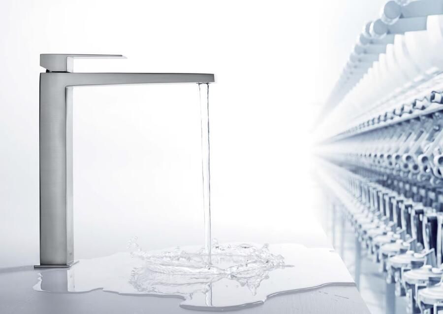 Tres Wastafelkraan Slim | Opbouw | Mengkraan | Hoog model | 1-hendel | Vierkant | Chroom - Foto 2