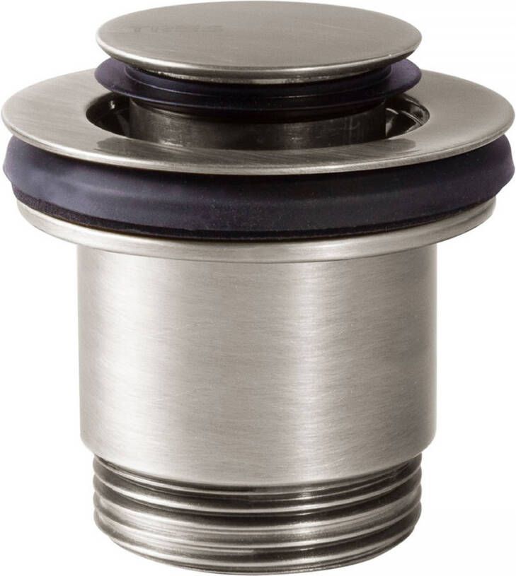 Tres Afvoerplug Valvulva | 5 4" | Click waste | Messing | Rond | RVS look - Foto 2