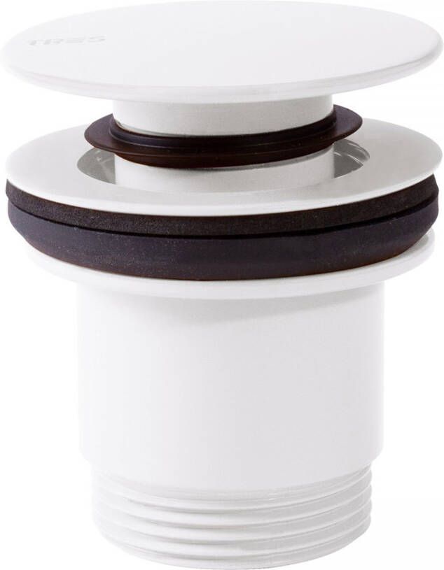 Tres Afvoerplug Valvulva | 5 4" | Click waste | Messing | Rond | Wit mat - Foto 2
