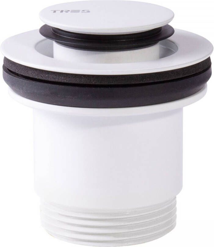 Tres Afvoerplug Valvulva | 5 4" | Click waste | Messing | Rond | Wit mat - Foto 2