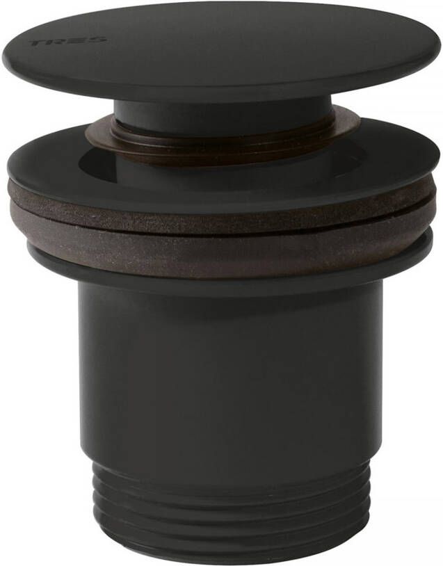 Tres Afvoerplug Valvulva | 5 4" | Click waste | Messing | Rond | Zwart mat - Foto 2