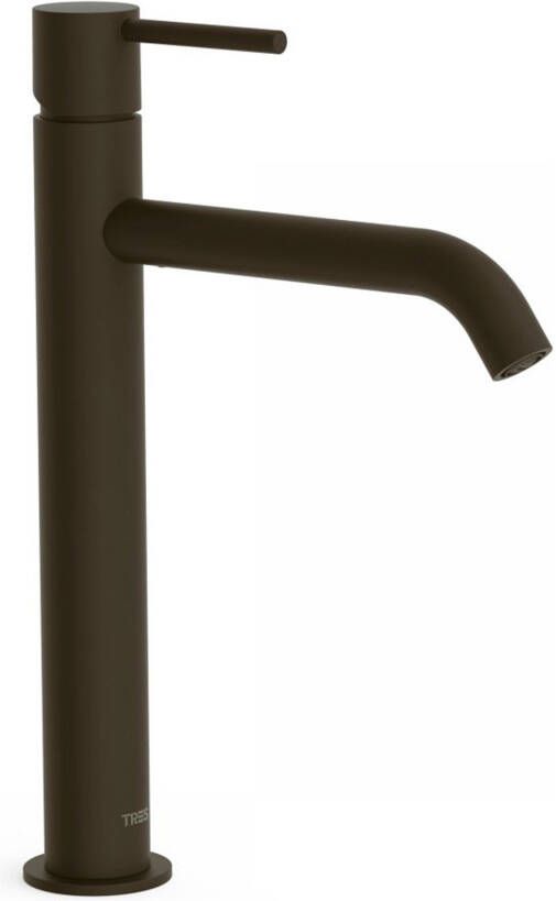 Tres Wastafelkraan Study | Opbouw | Mengkraan | Hoog model | 1-knop | Rond | Zwart brons
