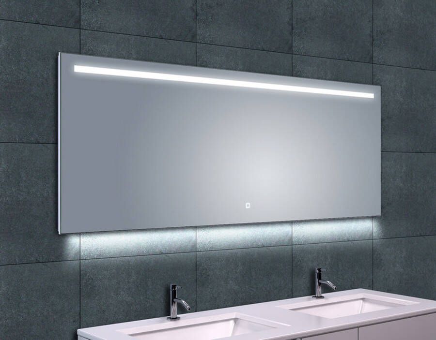 Wiesbaden Badkamerspiegel Ambi one | 160x60 cm | Rechthoekig | Directe en indirecte LED verlichting | Touch button | Met verwarming