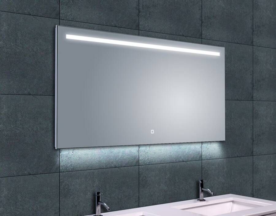 Wiesbaden Badkamerspiegel Ambi one | 120x60 cm | Rechthoekig | Directe en indirecte LED verlichting | Touch button | Met verwarming