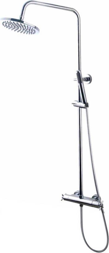 Wiesbaden Regendouche set Cross | Opbouw | Thermostaatkraan | 2-weg | Rond | Chroom - Foto 4