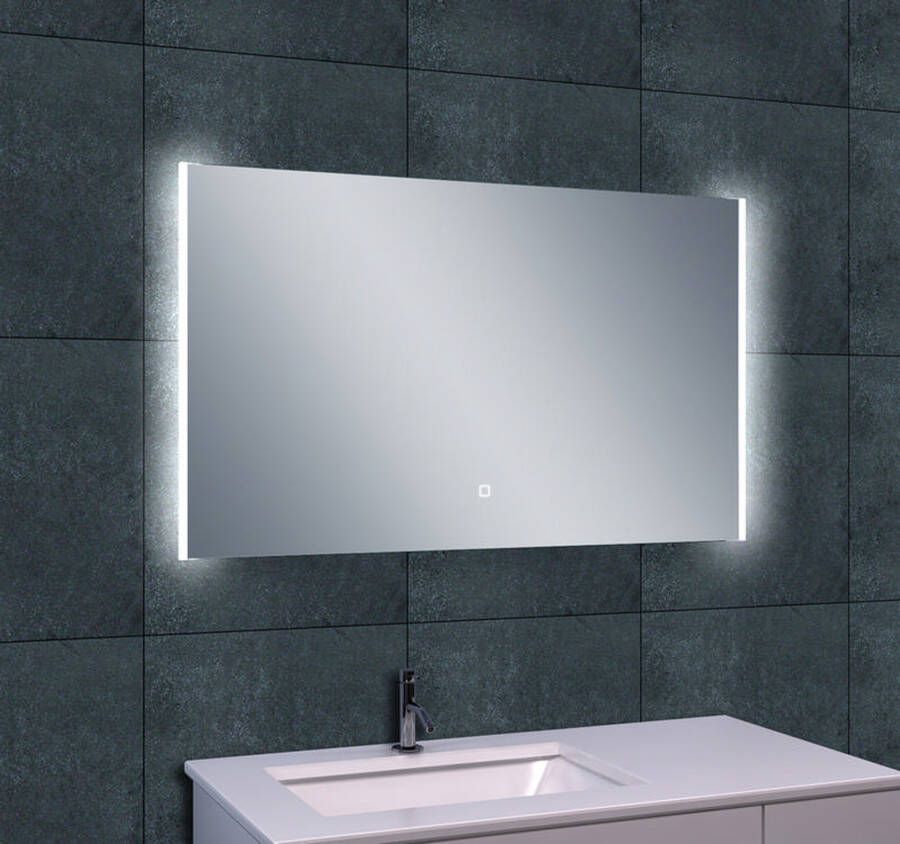 Wiesbaden Badkamerspiegel Duo | 100x60 cm | Rechthoekig | Directe en indirecte LED verlichting | Touch button | Met verwarming