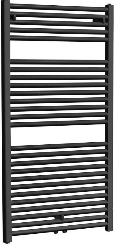 Wiesbaden Elara handdoek radiator 119x60 cm 830 watt zwart mat