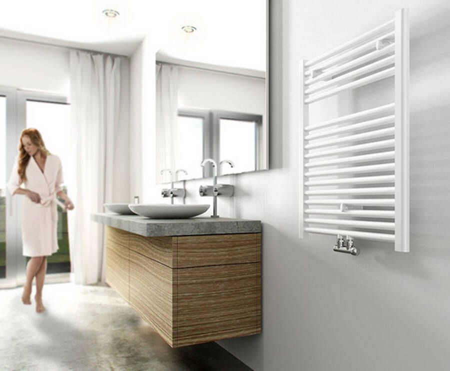 Wiesbaden Elara handdoek radiator 77x60 cm 463 watt wit