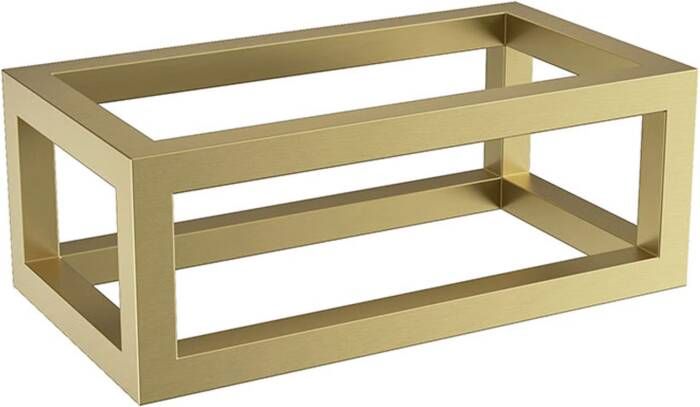 Wiesbaden Frame voor fontein Nick | Wandmontage | 39.5x15x21.5 cm | Vierkant | Geborsteld messing