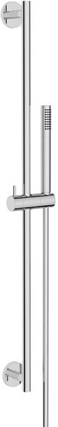 Wiesbaden Glijstang set UniMatch | 75 cm | Incl.Handdouche en Doucheslang | Messing | Rond | Chroom