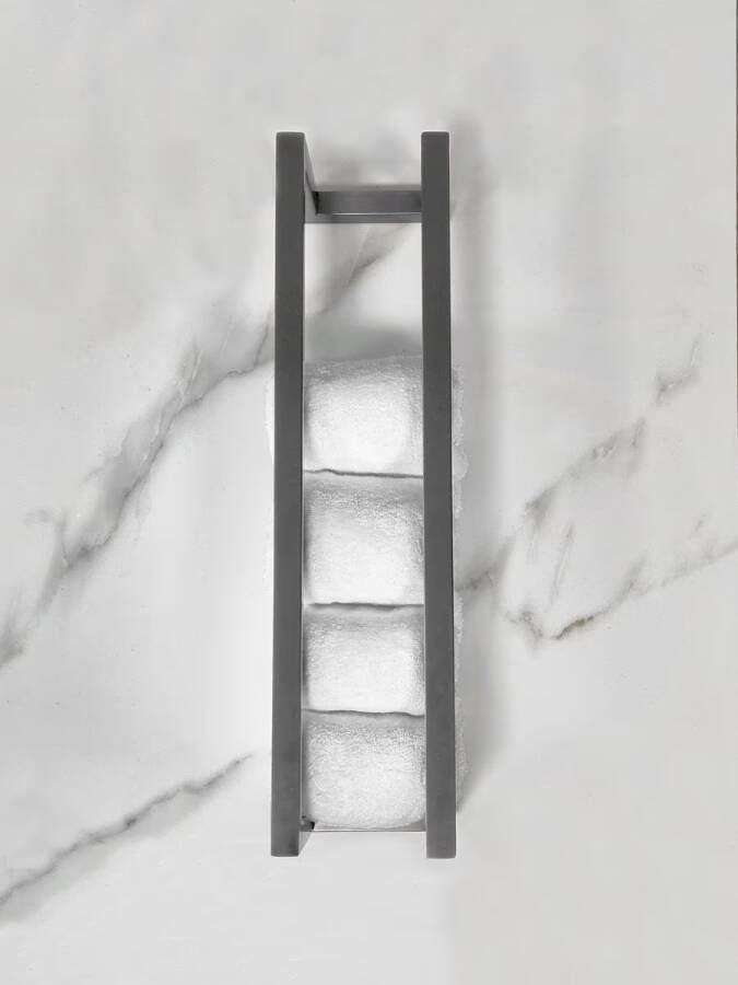 Wiesbaden Handdoek rek Loft | 50 cm | Wandmontage | Staal | Vierkant | Gunmetal