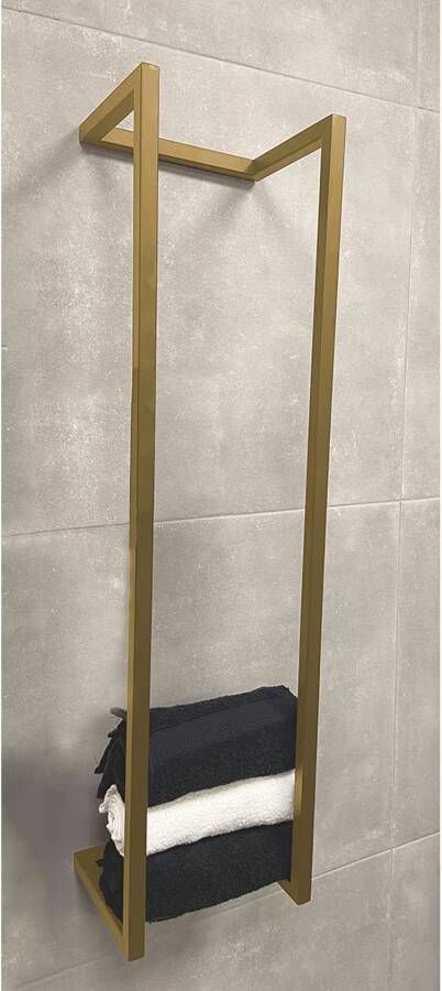 Wiesbaden Handdoek rek Loft | Wandmontage | 95 cm | Geborsteld messing