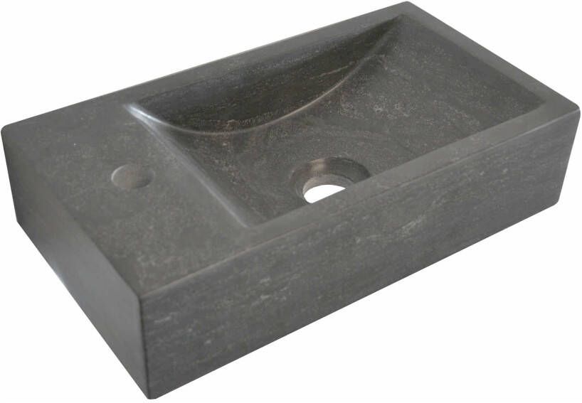 Wiesbaden Fontein Hardsteen | 40x22x10 cm | Natuursteen | Links montage | 1 kraangat | Rechthoek | Zwart - Foto 6