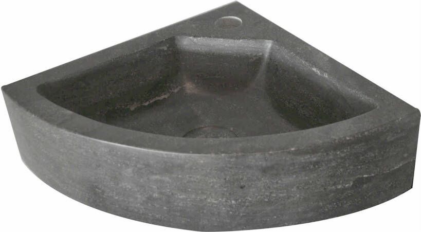 Sub Wiesbaden B-stone hoekfontein met kraangat zonder overloop 30 x 30 cm zwart 39.3503 - Foto 6